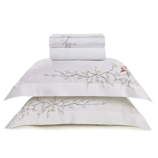 Jogo de Cama King Uccelli 4 Pçs 300 Fios Cetim 100% Bambu Trussardi