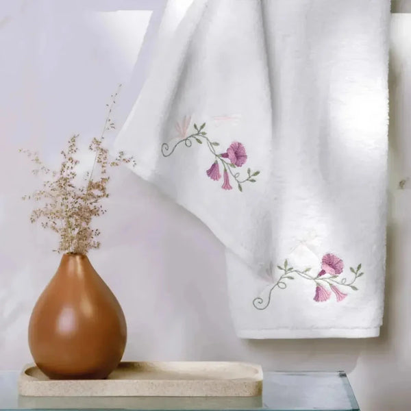 Jogo 2 Toalhas Lavabo Petunia Branco Trussardi